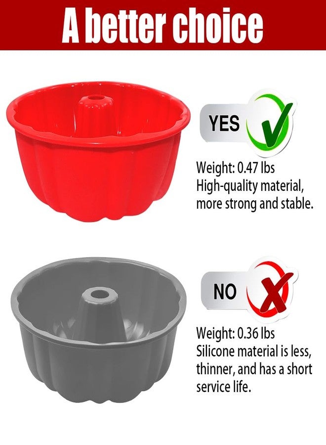ASBAYSON 10 inch Silicone Bundt Cake Pan, Non-Stick Silicone Fluted Pans, ome Baking DIY Cake Mold for Cake, Jelly, Bread, Chocolate, Para Gelatinas (Red) (Red, 1 Pack) - Image 5